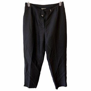 Silks by ISC Medium Lined Black Silk Pleated Pants